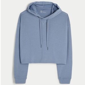 Gilly Hicks Active Crop Cooldown Hoodie Blue Size Small Cropped Super Soft